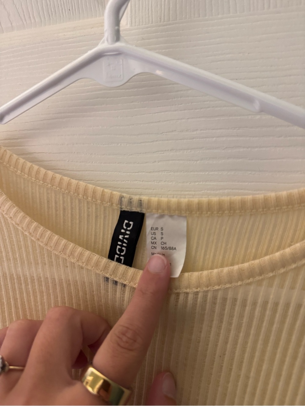 Divided Light Beige Ribbed Mesh Top - Picture 2 of 2